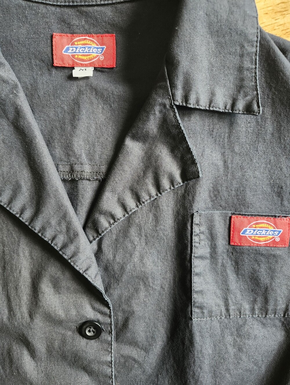 Y2K Dickies Black Mini Shirt Dress - Picture 2 of 3